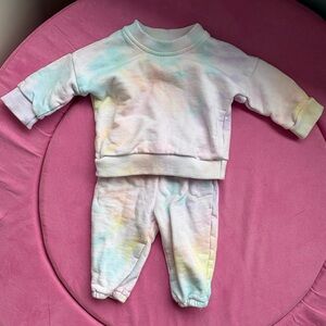 Pastel Tie-Dye Baby Sweatshirt and Sweatpants Set
